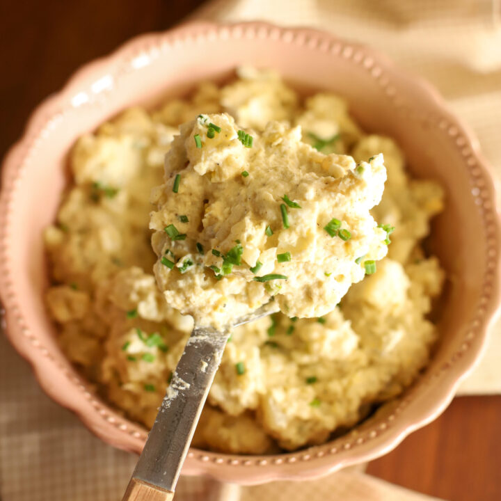 up close shot of potato salad