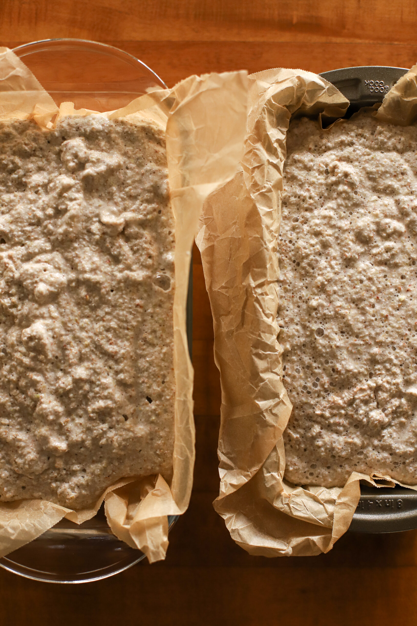 image of fermented buckwheat bread ready to be baked