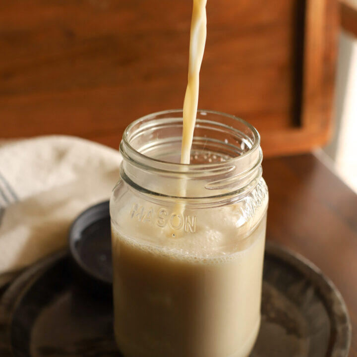 Vanilla Coffee Creamer poured into storage jar