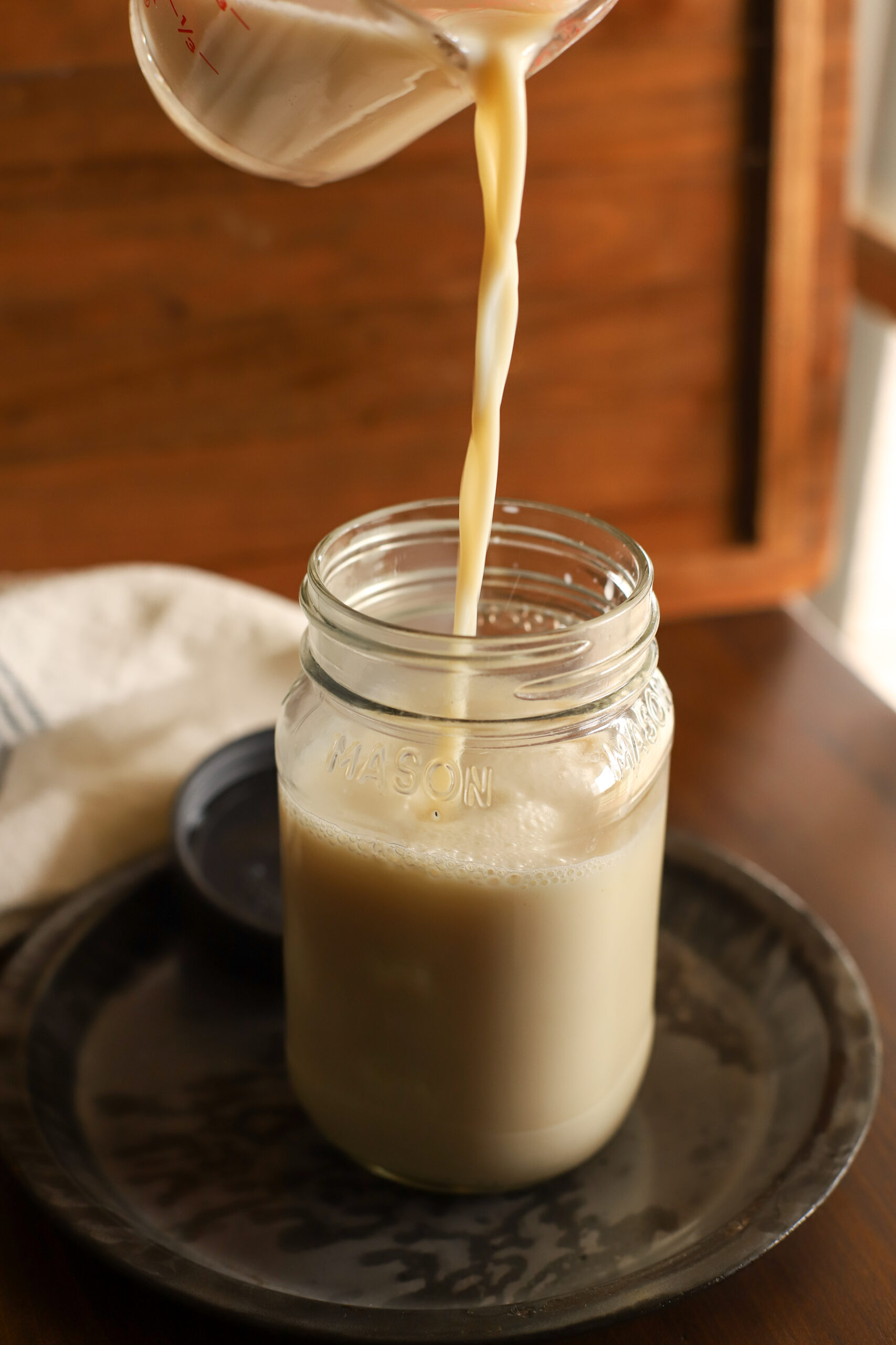 Vanilla Coffee Creamer poured into storage jar