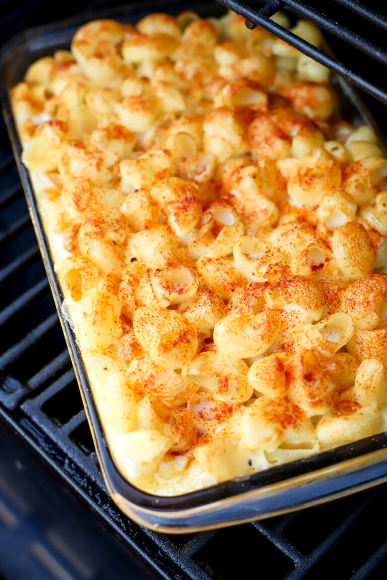 Smoked Macaroni And Cheese in the smoker