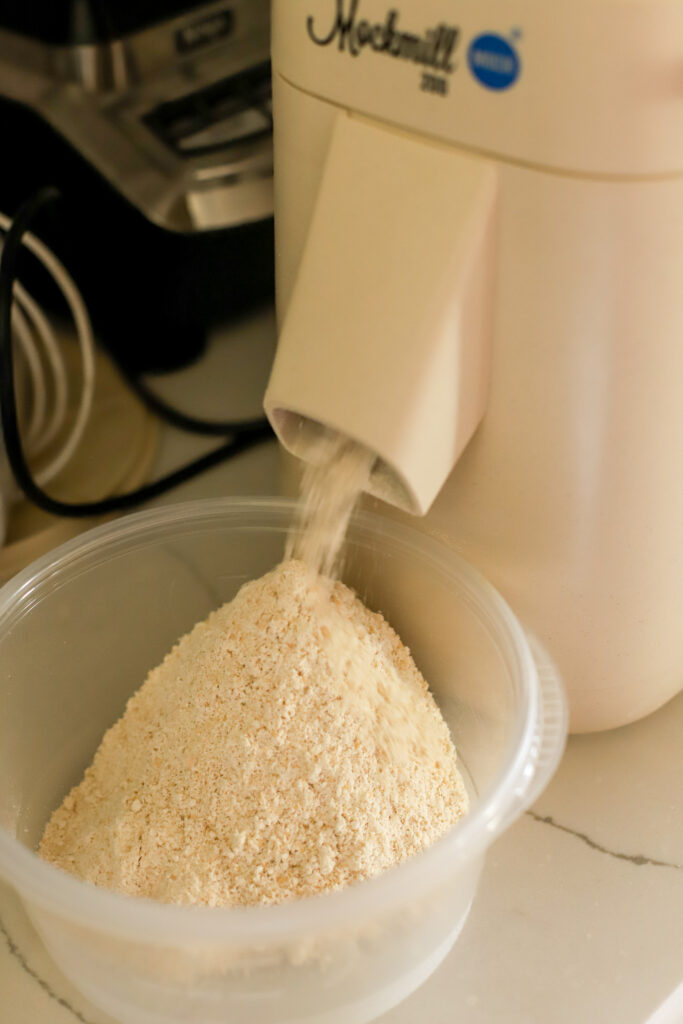 soft white wheat being milled