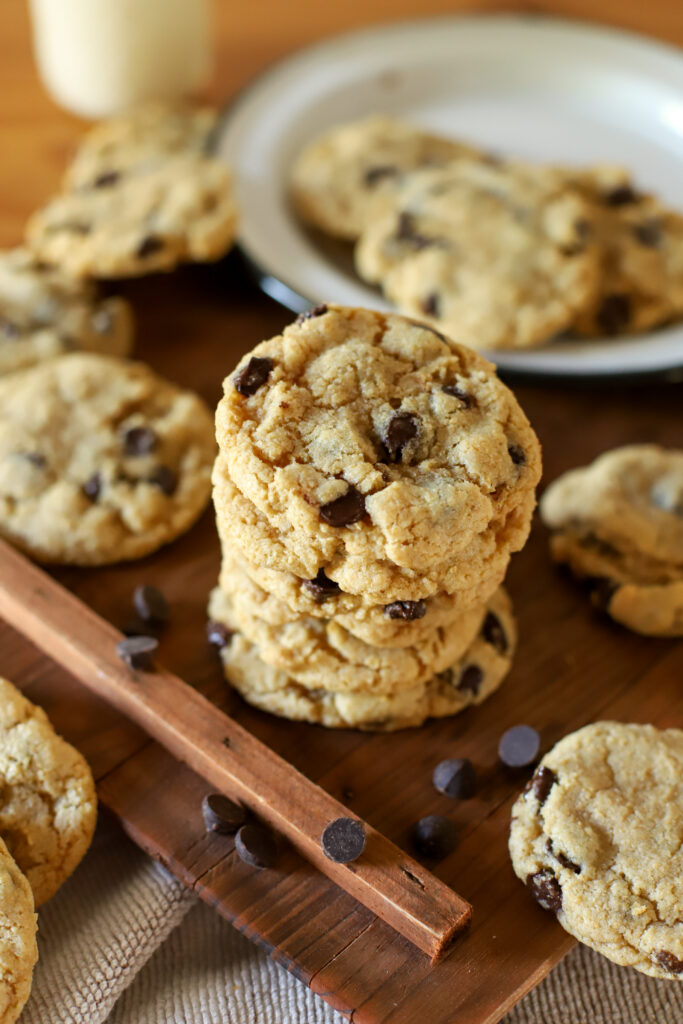 freshly milled chocolate chip cookies ready to eat!