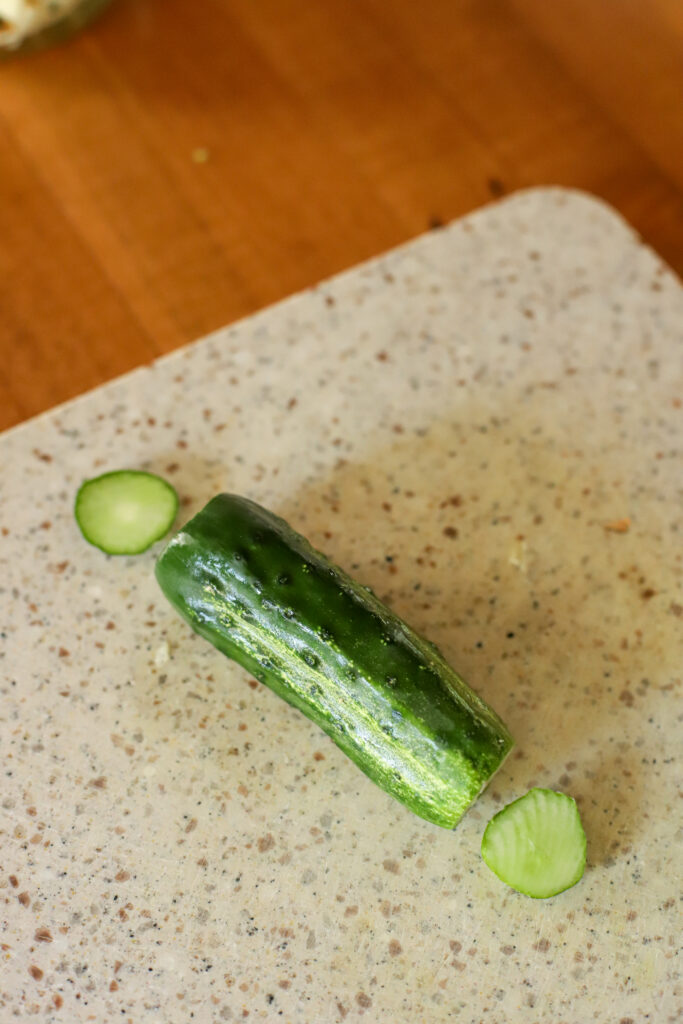 cut off ends of cucumber