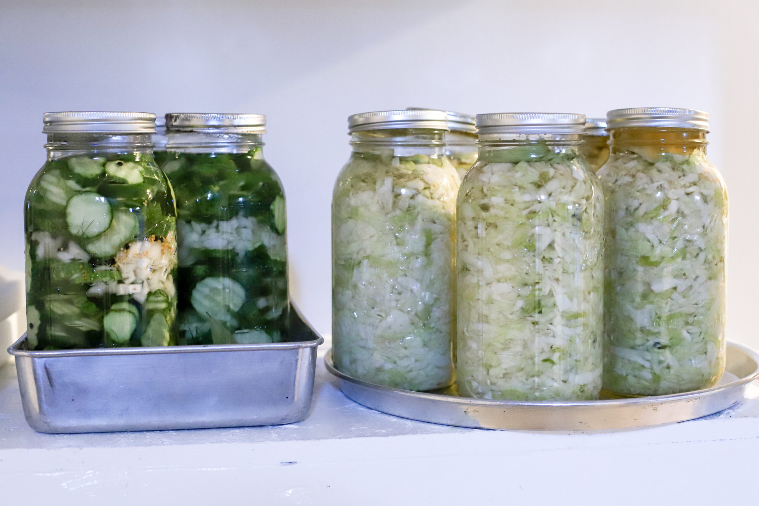 fermentation shelf in the basement