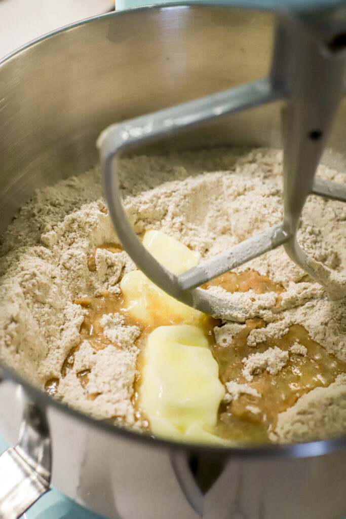 up close shot of ingredients for sourdough bread