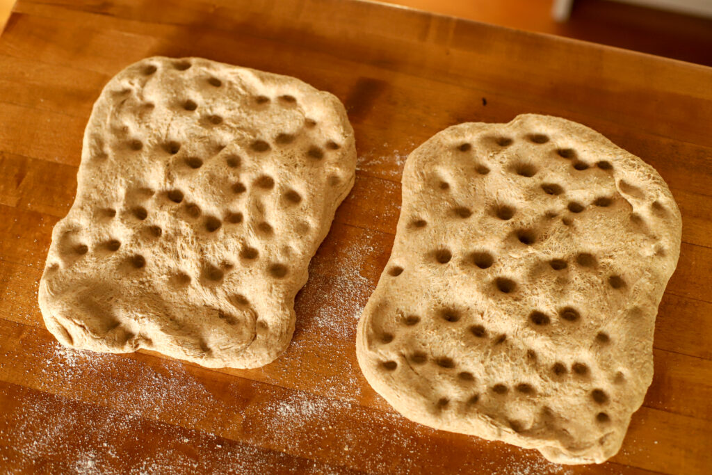bread dough ready to be formed into loaves