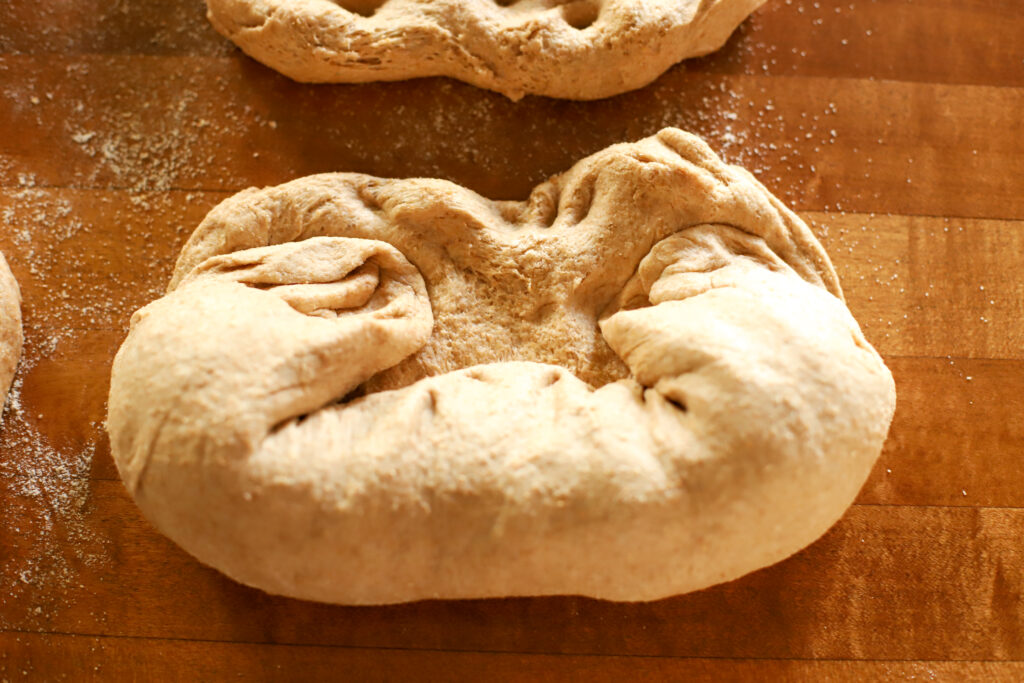 forming loaves of bread
