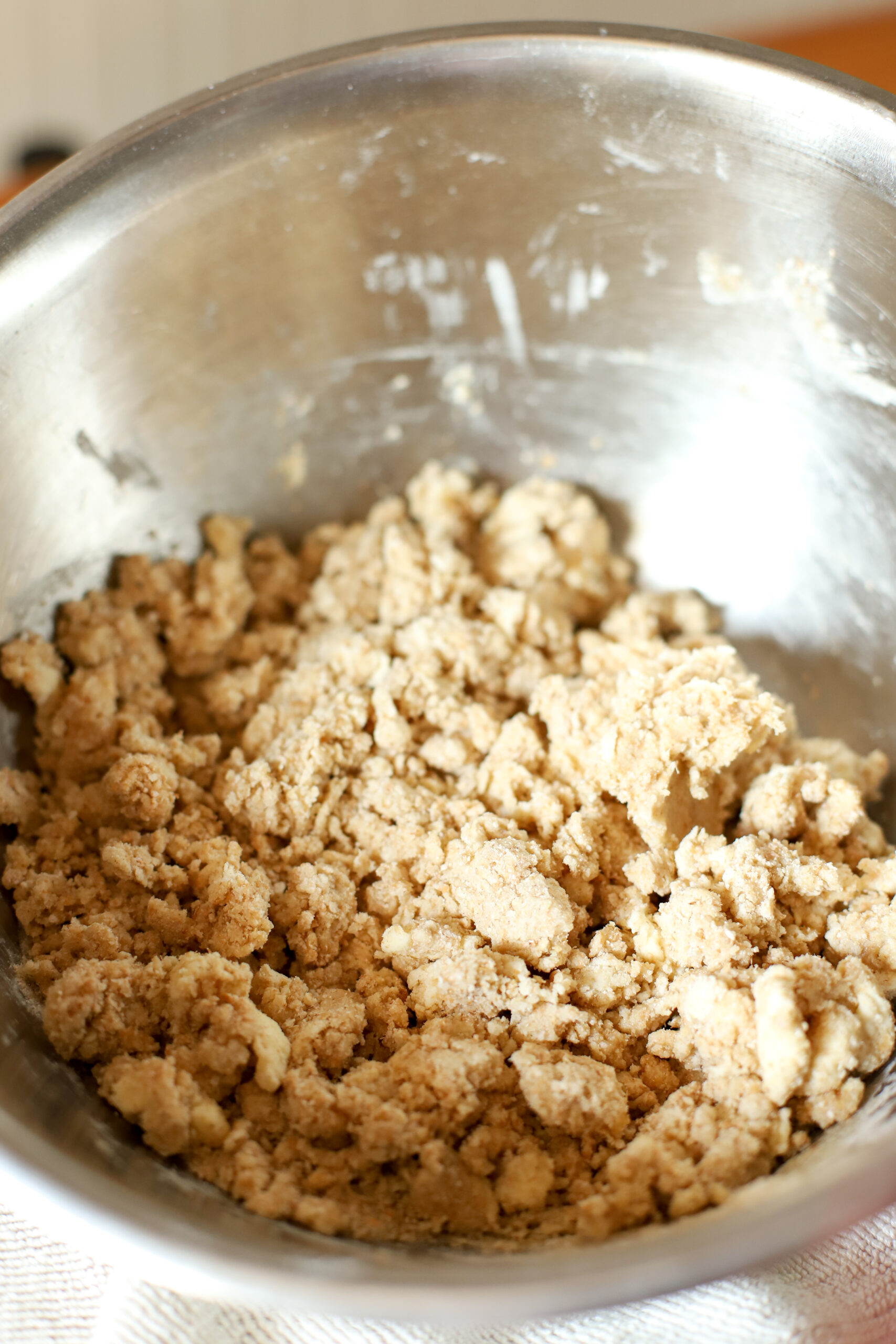 bowl of cobbler topping mixture