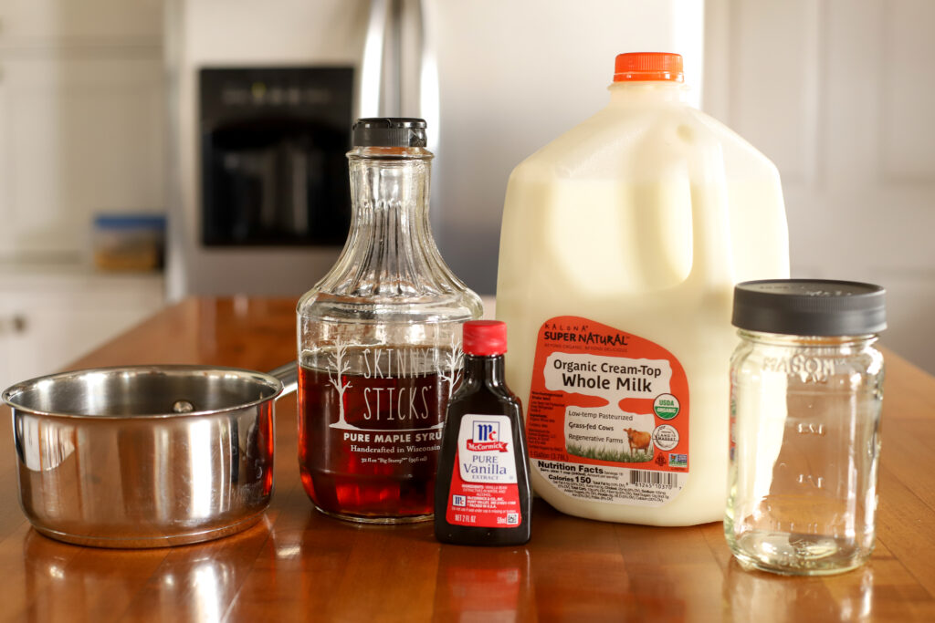 up close shot of ingredients used to make Vanilla Coffee Creamer