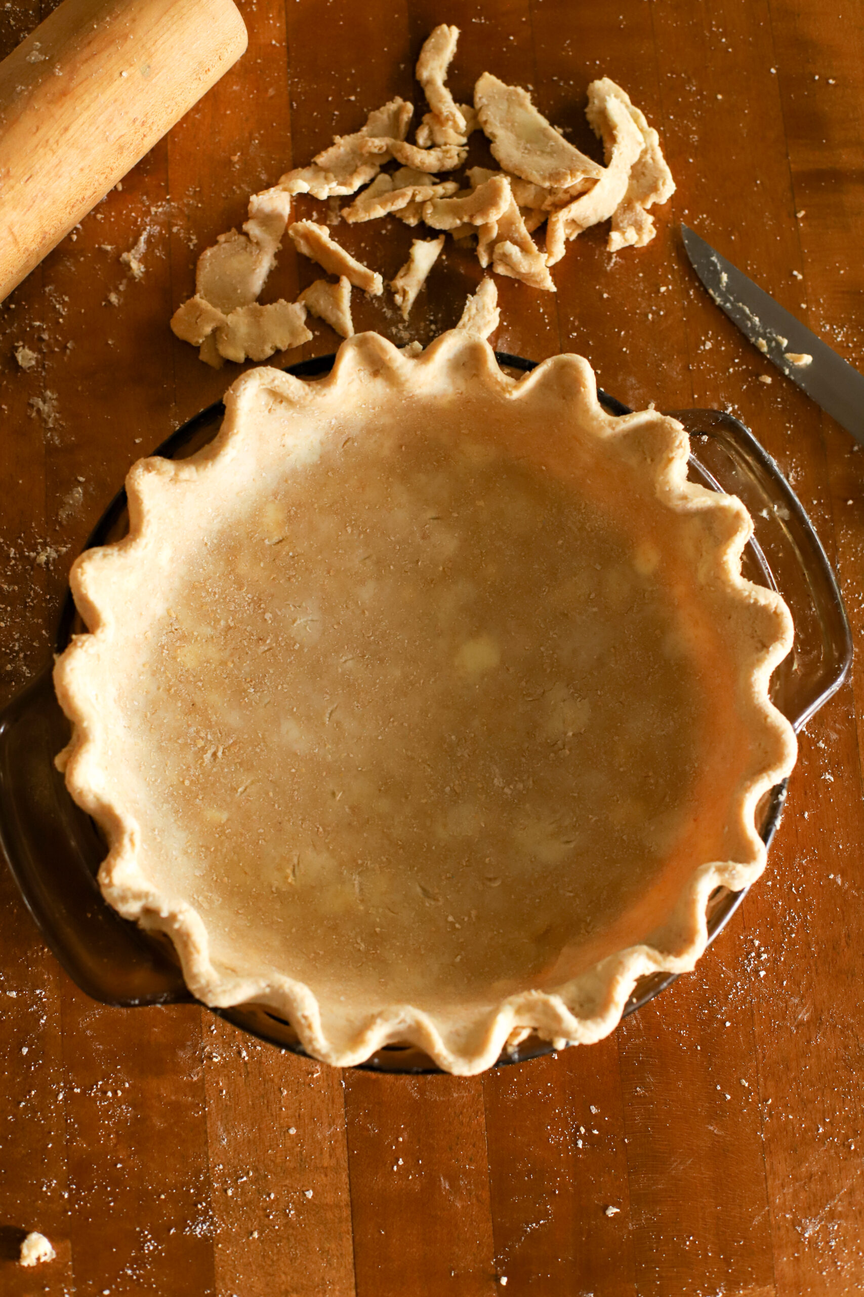 Freshly milled pie crust