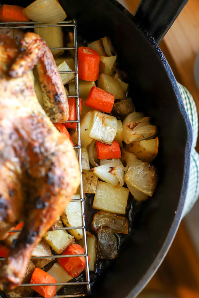 up close shot of roasted vegetables