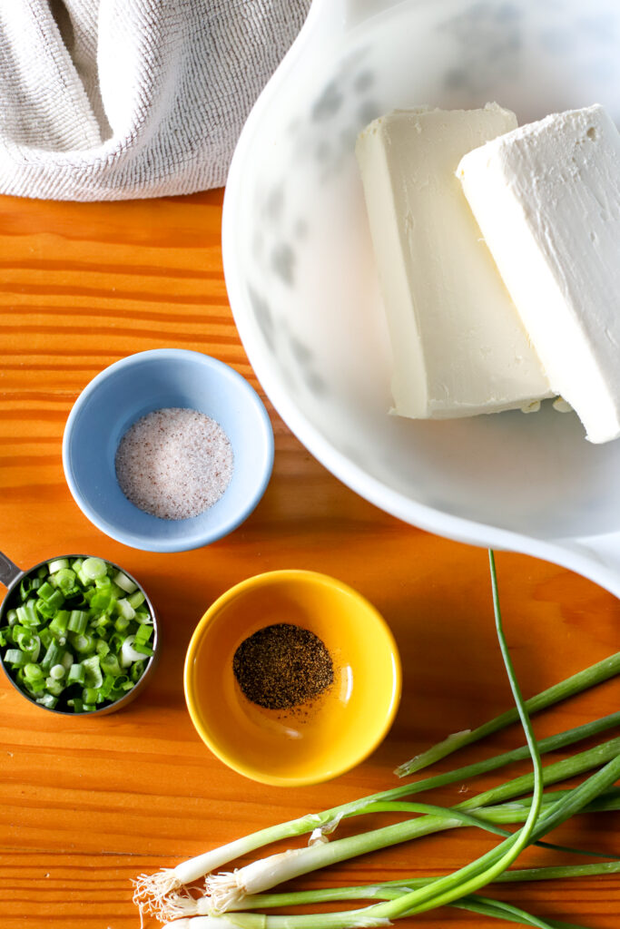 Ingredients needed to make cream cheese stuffed celery