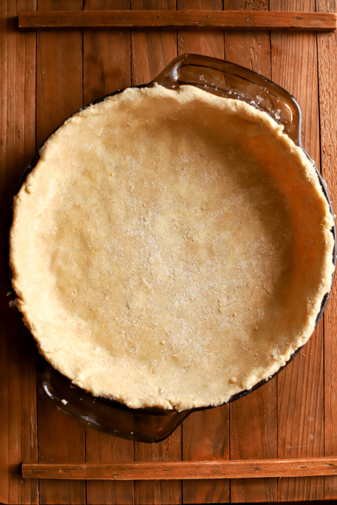up close shot of unbaked fresh milled pie crust