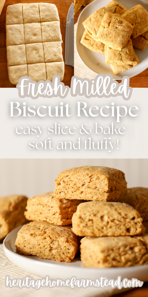 pinterest pin for fresh milled biscuits