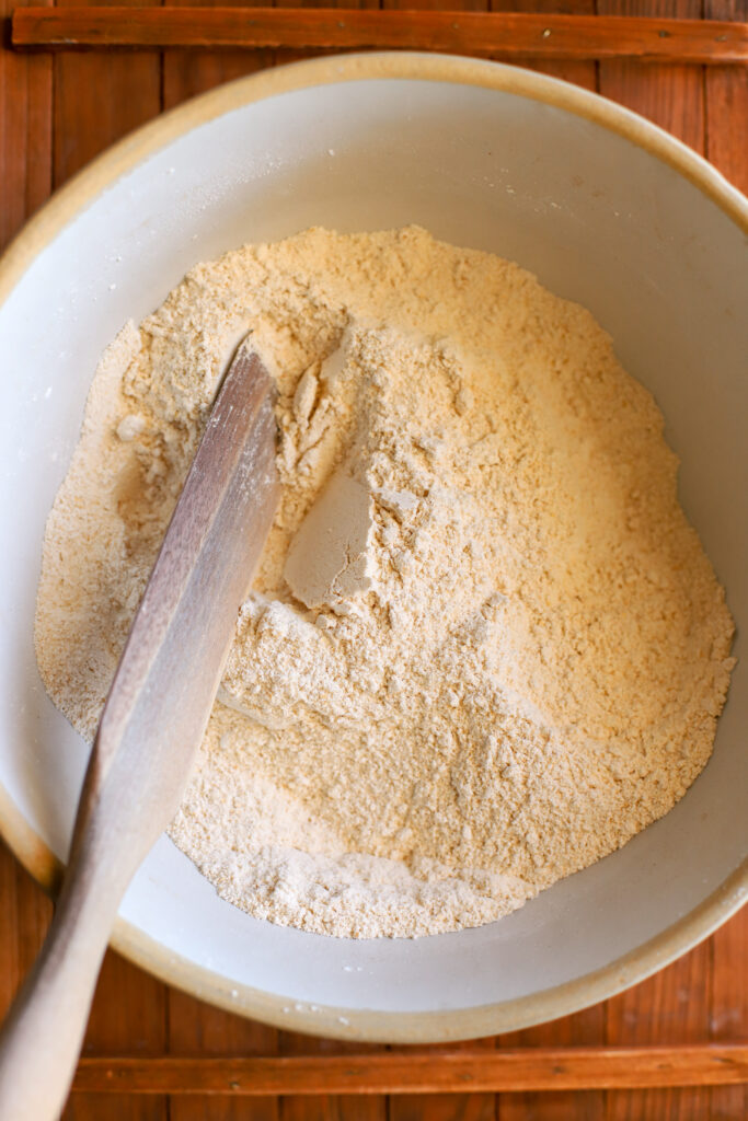 up close shot of a bowl of fresh milled flour