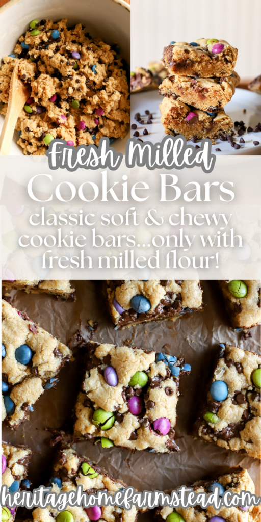 pinterest pin for fresh milled cookie bars