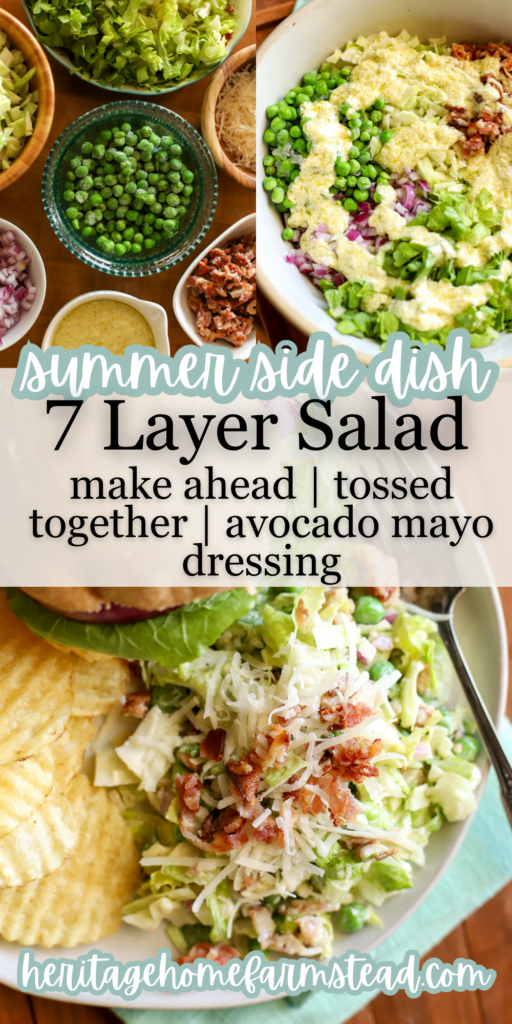 Pinterest Pin for Simple Chopped 7 Layer Salad
