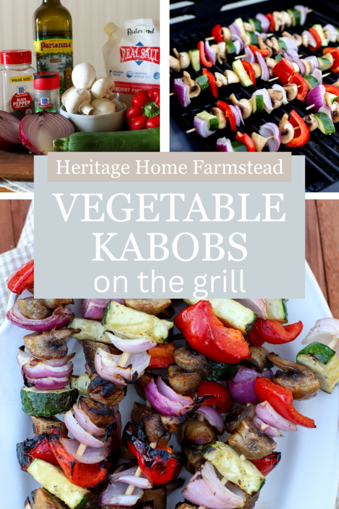 Pinterest Pin for Easy Grilled Veggie Skewers With Marinade