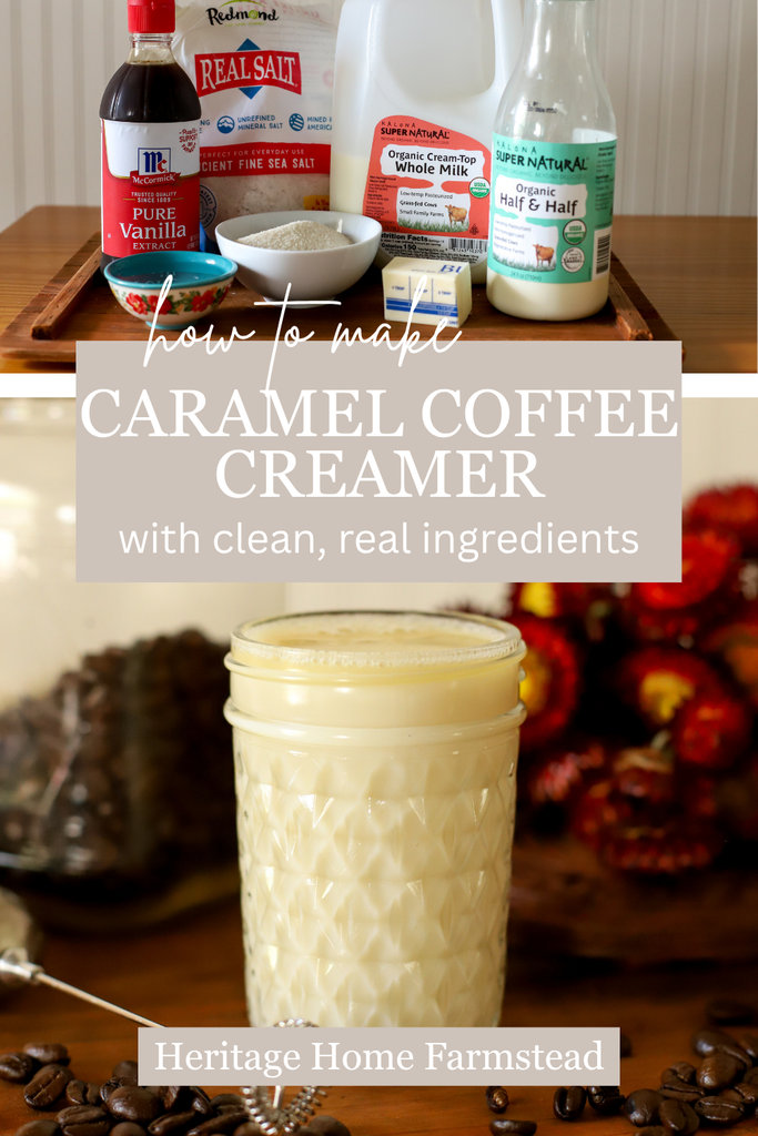 Pinterest Pin for How To Make Homemade Caramel Coffee Creamer