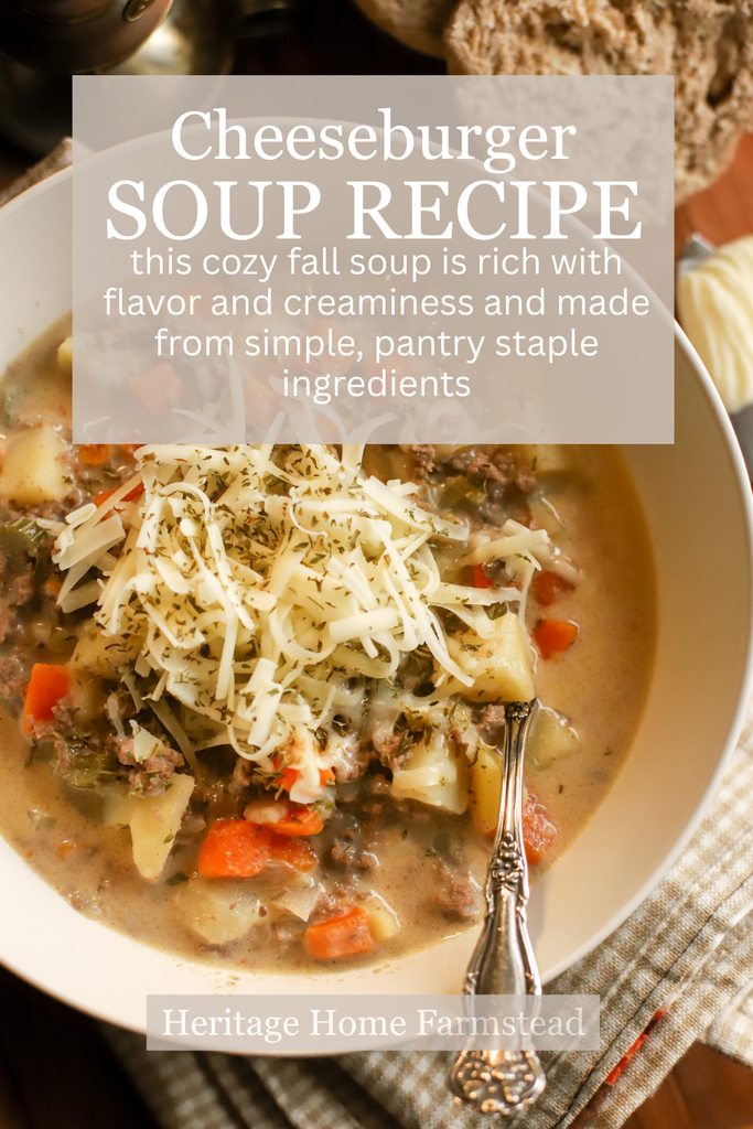 Pinterest Pin for The Best Cheeseburger Soup